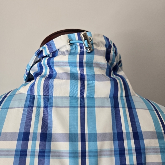 RALPH LAUREN- L-RL Active Blue and White Plaid Windbreaker Jacket. Size Large - Picture 10 of 16